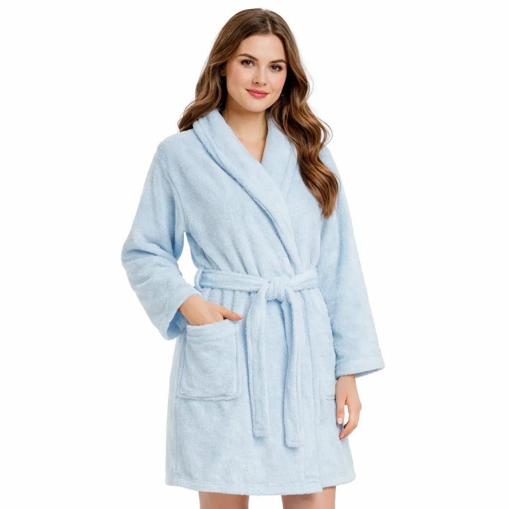 Feel Me Premium Microfiber Bathrobe - Ultra-Soft Quick-Dry Luxury Bath Robe