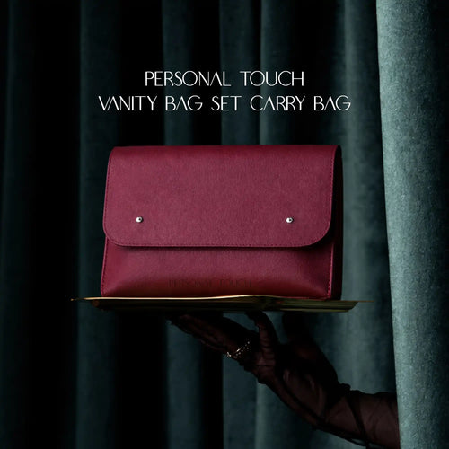Wine - Faux Leather Vanity Pouch