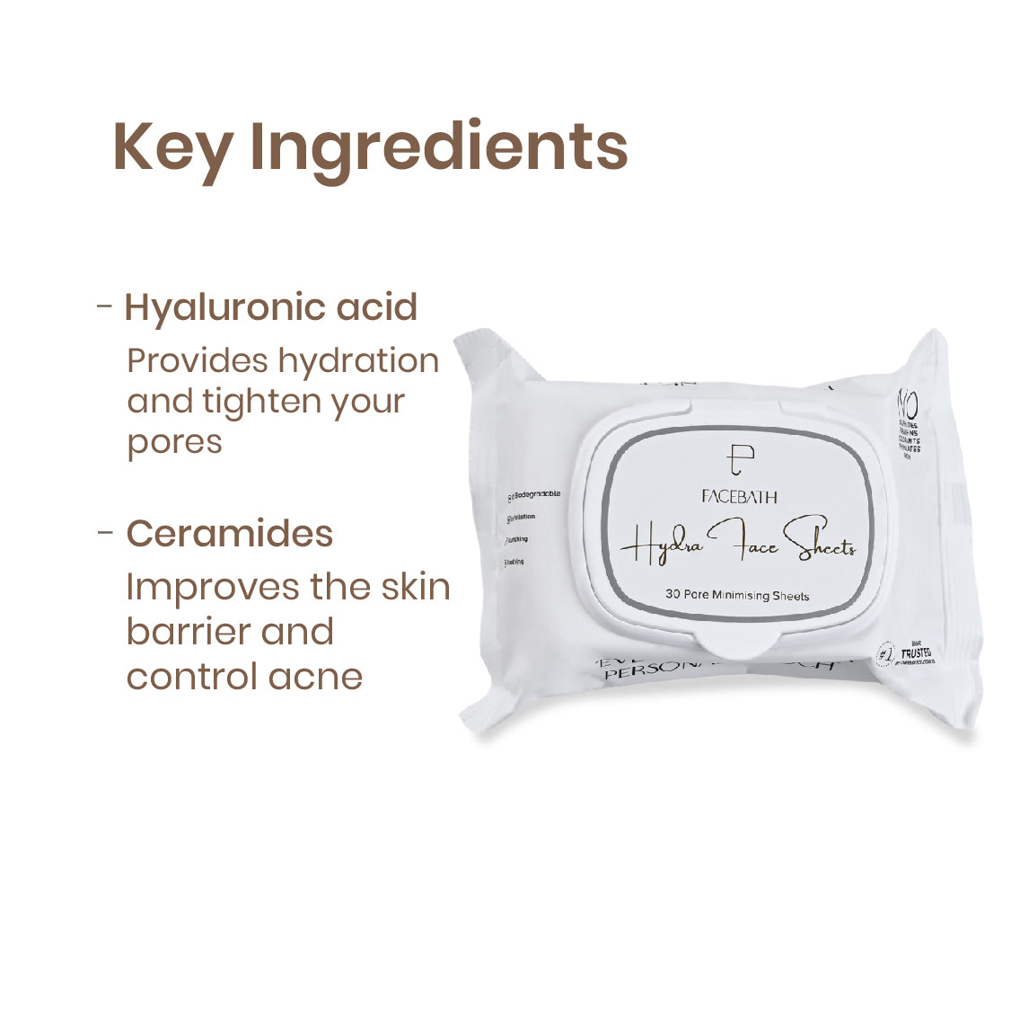 Hydra Facial Skin Care Wipes - World’s First Serum Infused Hydration Wipes With Hyaluronic Acid (30 Sheets)