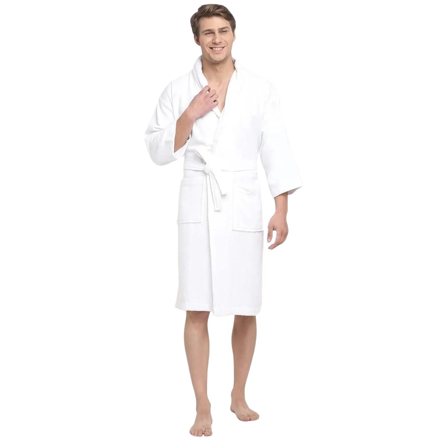 Feel Me Premium Microfiber Bathrobe - Ultra-Soft Quick-Dry Luxury Bath Robe Free Size Up to 4XL