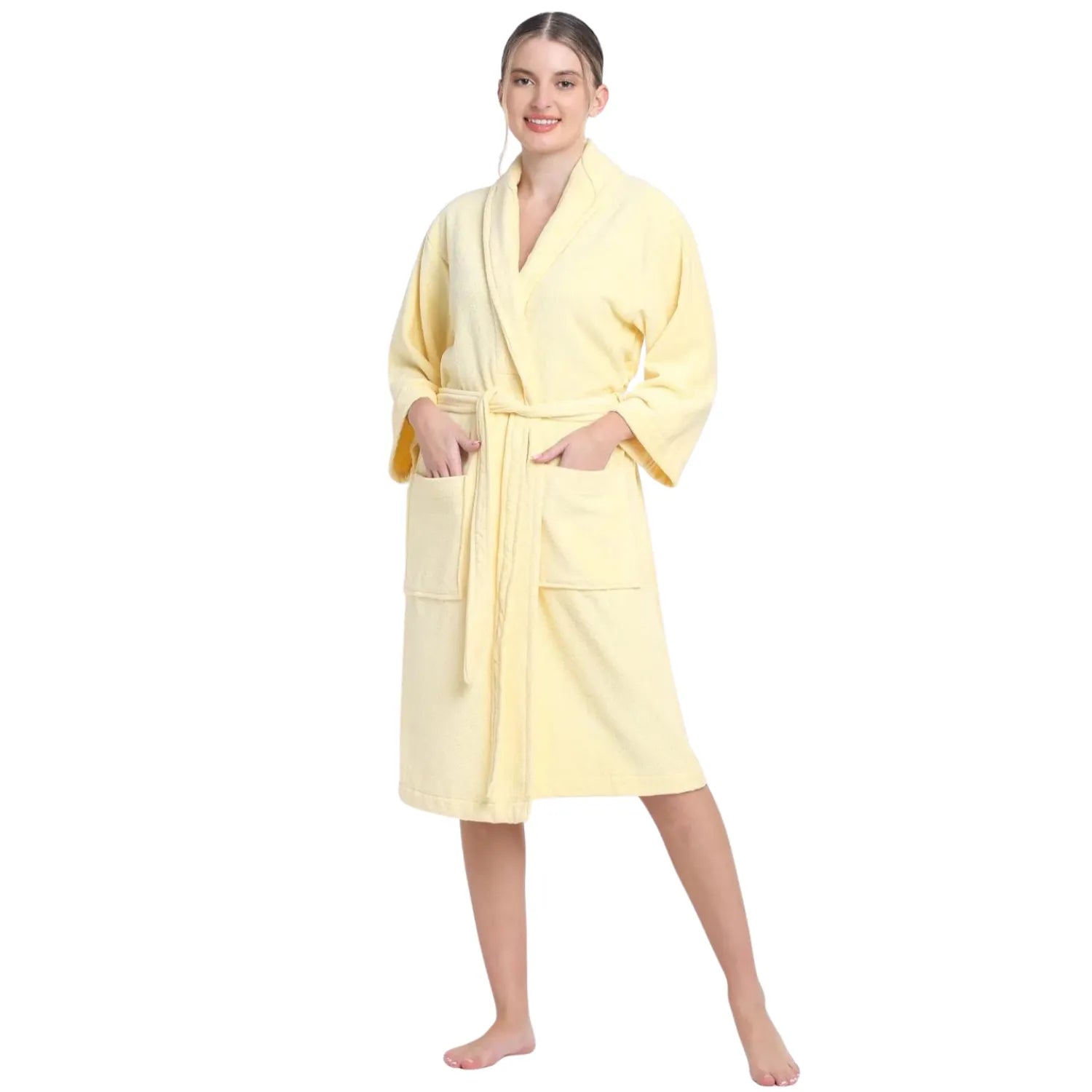 Feel Me Premium Microfiber Bathrobe - Ultra-Soft Quick-Dry Luxury Bath Robe Free Size Up to 4XL