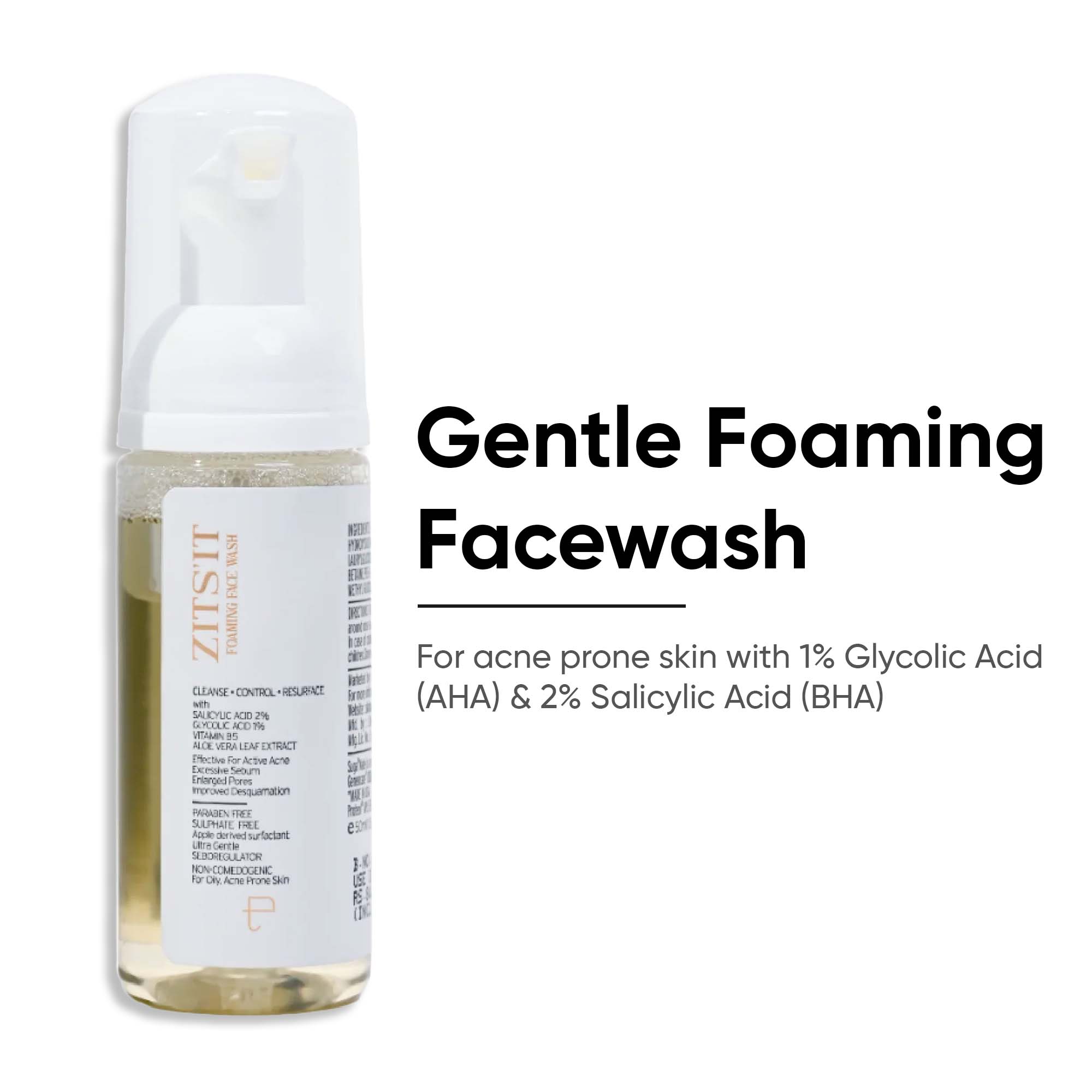 Zitsit Foaming Acne Face Wash with Glycolic & Salicylic Acid 50 ml